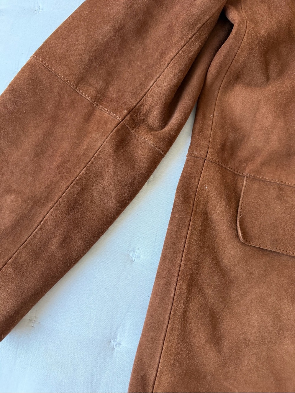 Mango Medium Relaxed Fit Suede Blazer in Vintage Brown - Picture 13 of 16